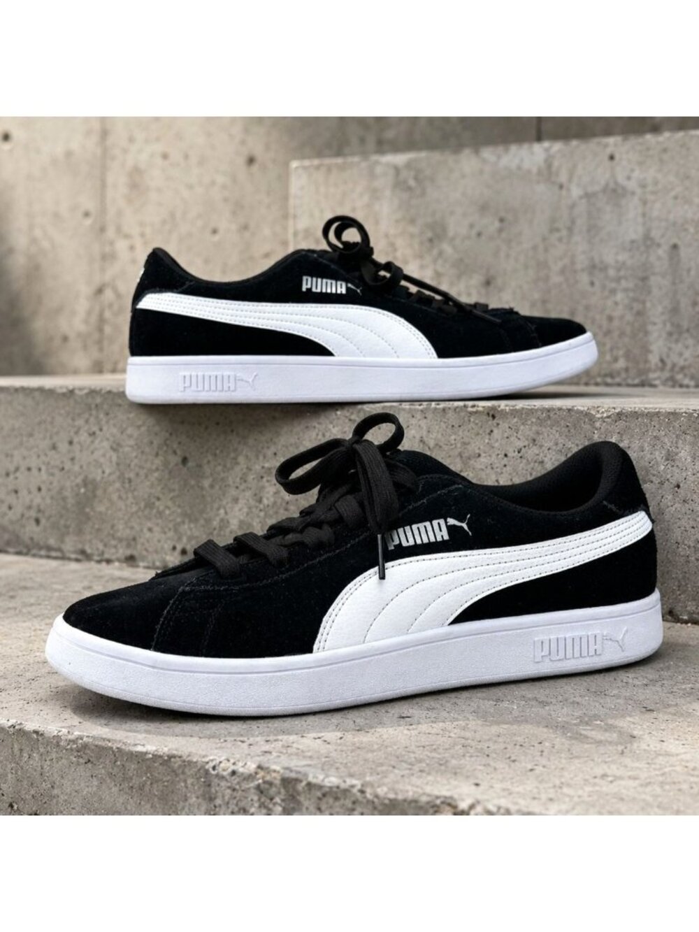 PUMA Smash V2 Men's Size 12 Black Sneakers 364989-01 Casual EUC Shoes